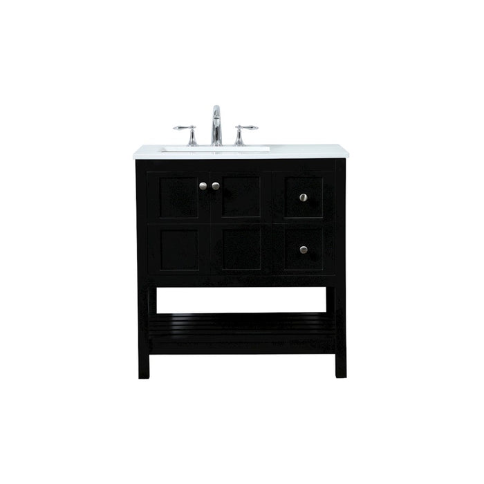 Elegant Kitchen/Bath Theo 32" Single Bathroom Vanity, Black - VF16432BK