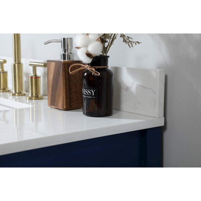 Elegant Theo 32" Single Bathroom Vanity, Blue/Backsplash