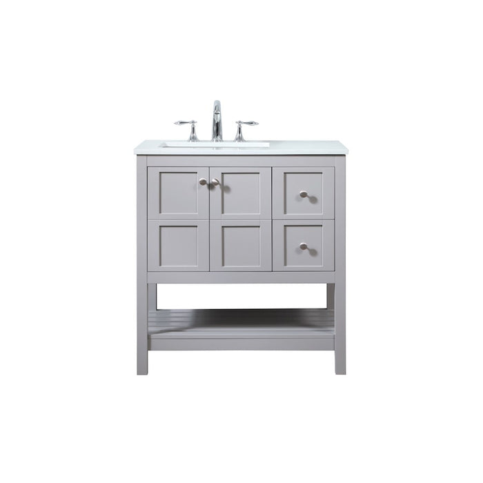 Elegant Kitchen/Bath Theo 32" Single Bathroom Vanity, Grey - VF16432GR