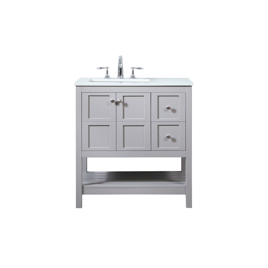 Elegant Kitchen/Bath Theo 32" Single Bathroom Vanity, Grey - VF16432GR