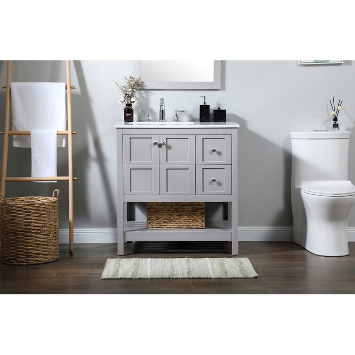 Elegant Kitchen/Bath Theo 32" Single Bathroom Vanity, Grey