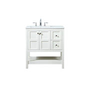 Elegant Kitchen/Bath Theo 32" Single Bathroom Vanity, White - VF16432WH
