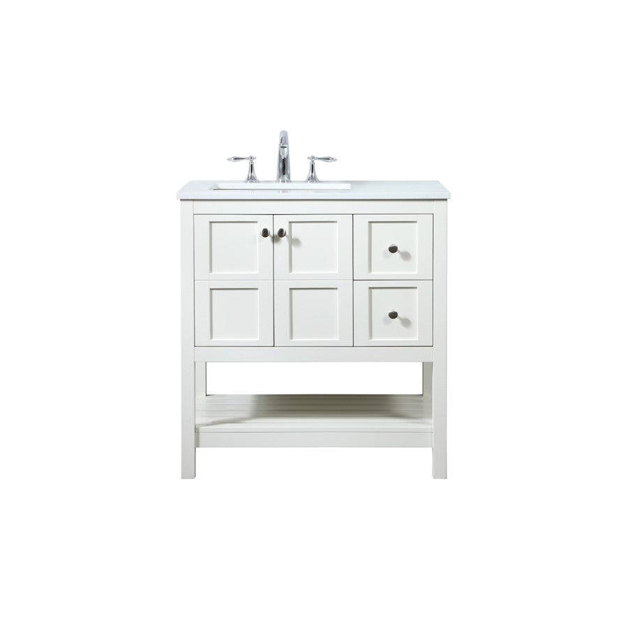 Elegant Kitchen/Bath Theo 32" Single Bathroom Vanity, White - VF16432WH