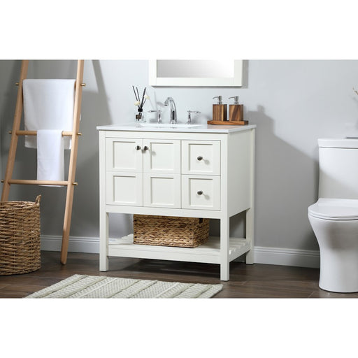 Elegant Kitchen/Bath Theo 32" Single Bathroom Vanity, White