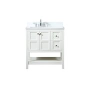 Elegant Theo 32" Single Bathroom Vanity, White/Backsplash - VF16432WH-BS