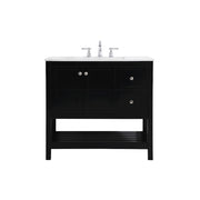 Elegant Kitchen/Bath Theo 36" Single Bathroom Vanity, Black - VF16436BK