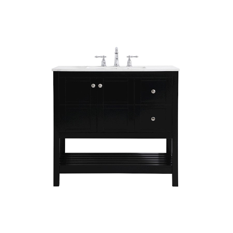 Elegant Kitchen/Bath Theo 36" Single Bathroom Vanity, Black - VF16436BK