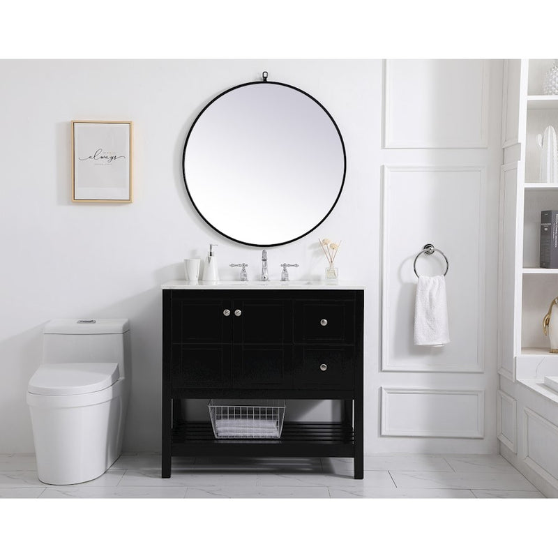 Elegant Kitchen/Bath Theo 36" Single Bathroom Vanity, Black