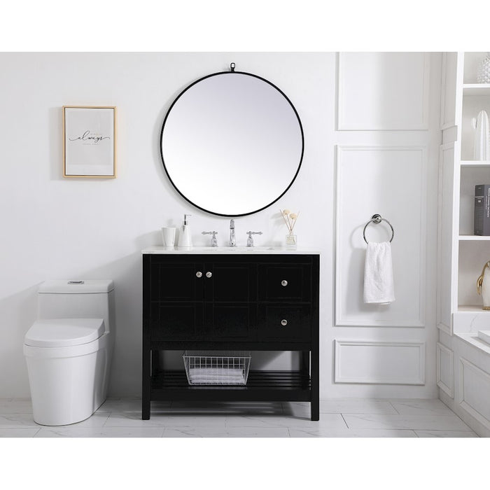 Elegant Kitchen/Bath Theo 36" Single Bathroom Vanity, Black