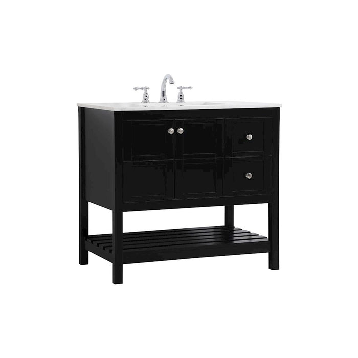 Elegant Kitchen/Bath Theo 36" Single Bathroom Vanity, Black