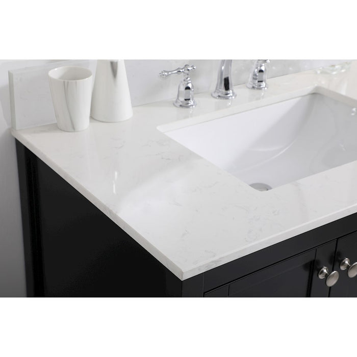 Elegant Theo 36" Single Bathroom Vanity, Black/Backsplash