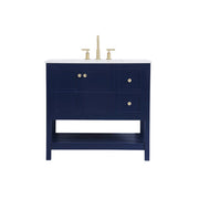 Elegant Kitchen/Bath Theo 36" Single Bathroom Vanity, Blue - VF16436BL