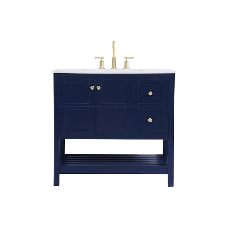 Elegant Kitchen/Bath Theo 36" Single Bathroom Vanity, Blue - VF16436BL