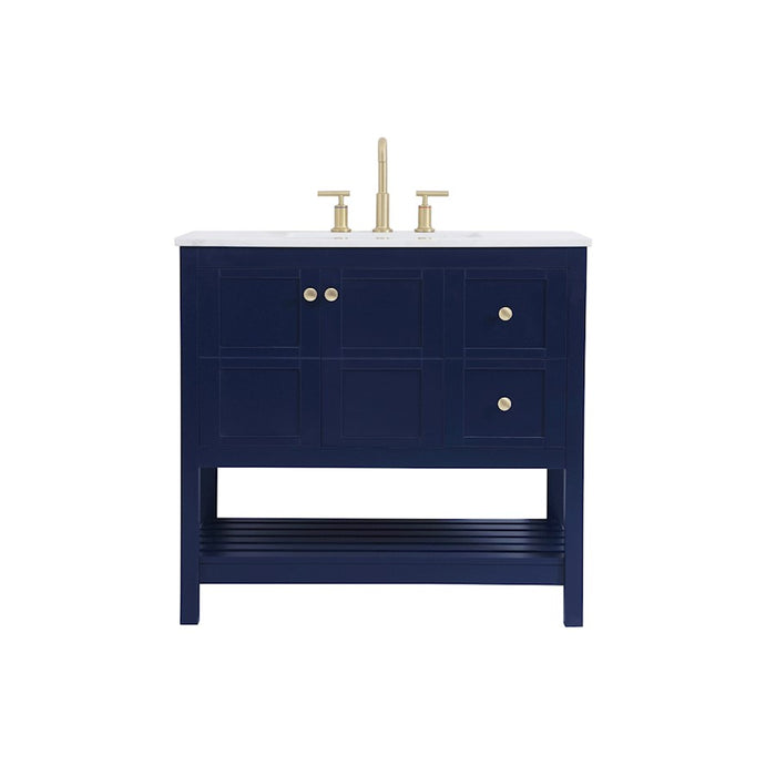 Elegant Kitchen/Bath Theo 36" Single Bathroom Vanity, Blue - VF16436BL