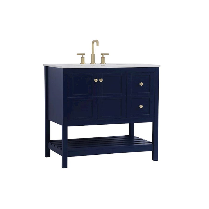 Elegant Kitchen/Bath Theo 36" Single Bathroom Vanity, Blue