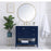 Elegant Theo 36" Single Bathroom Vanity, Blue/Backsplash