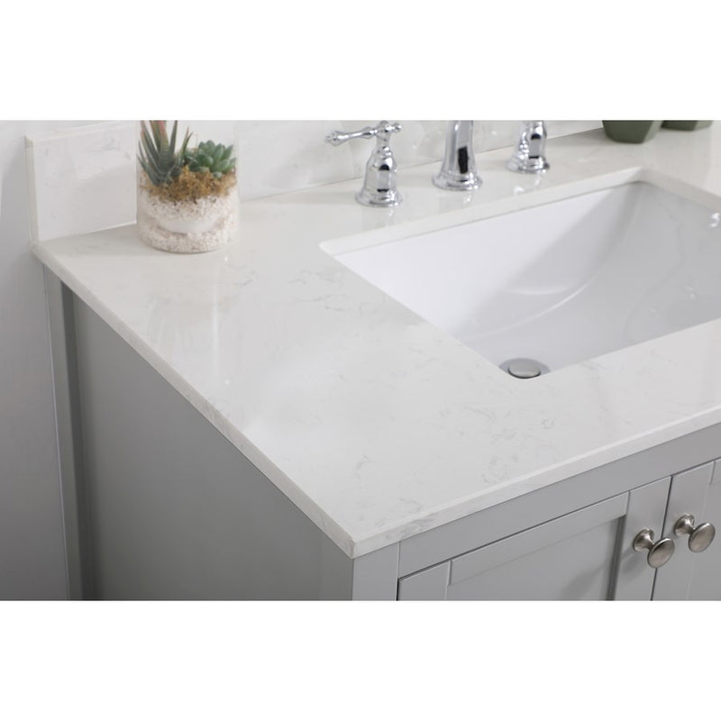 Elegant Theo 36" Single Bathroom Vanity, Gray/Backsplash