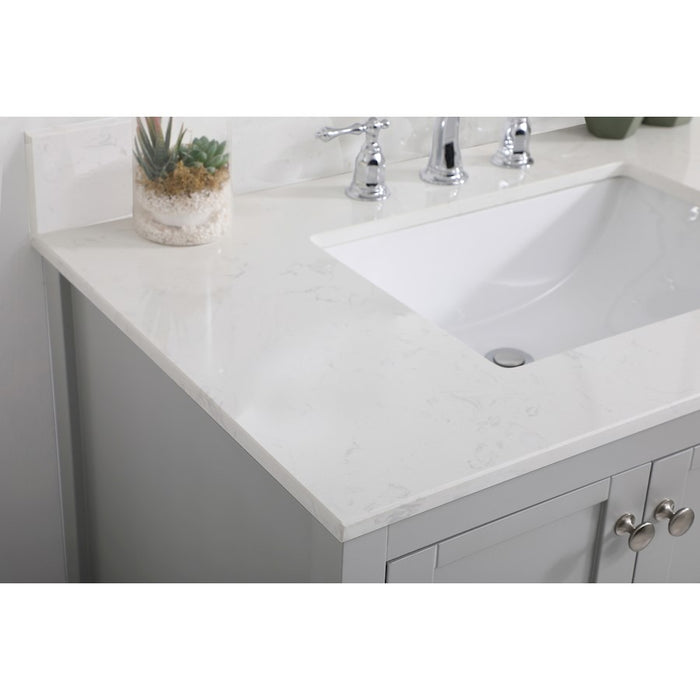 Elegant Theo 36" Single Bathroom Vanity, Gray/Backsplash