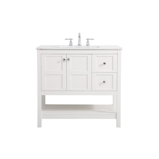 Elegant Kitchen/Bath Theo 36" Single Bathroom Vanity, White - VF16436WH