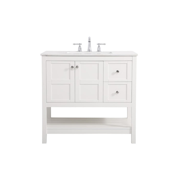Elegant Kitchen/Bath Theo 36" Single Bathroom Vanity, White - VF16436WH