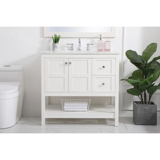 Elegant Kitchen/Bath Theo 36" Single Bathroom Vanity, White