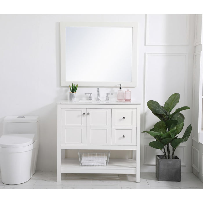 Elegant Kitchen/Bath Theo 36" Single Bathroom Vanity, White