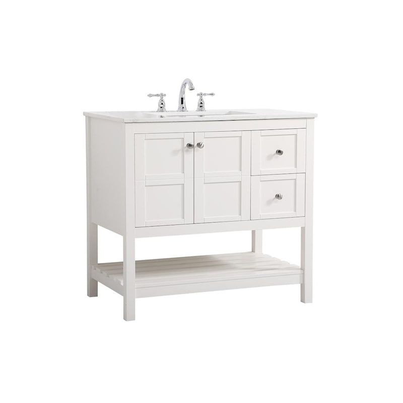 Elegant Kitchen/Bath Theo 36" Single Bathroom Vanity, White