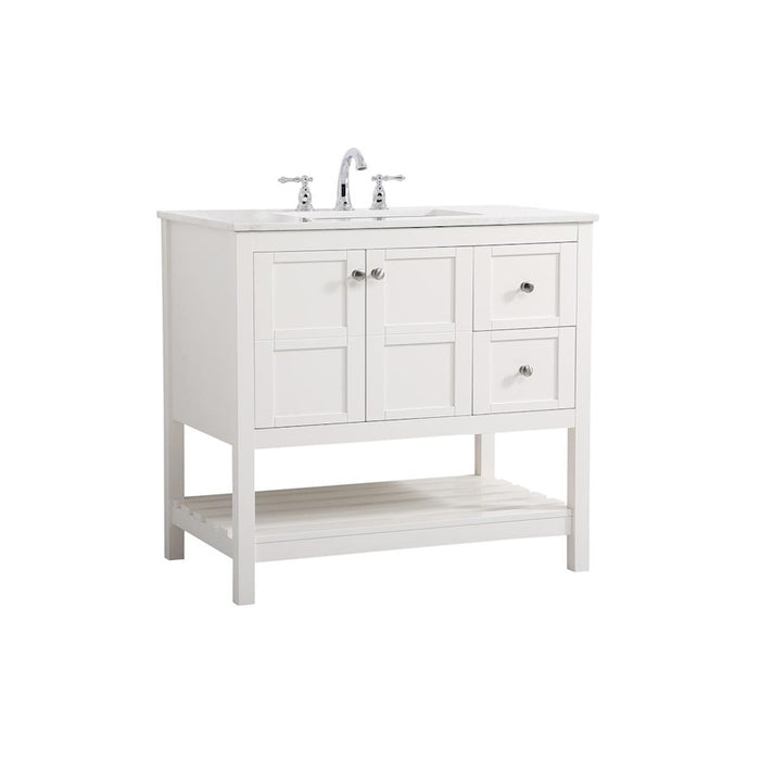 Elegant Kitchen/Bath Theo 36" Single Bathroom Vanity, White