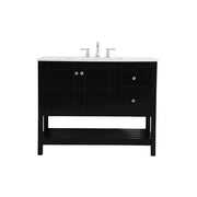 Elegant Kitchen/Bath Theo 42" Single Bathroom Vanity, Black - VF16442BK