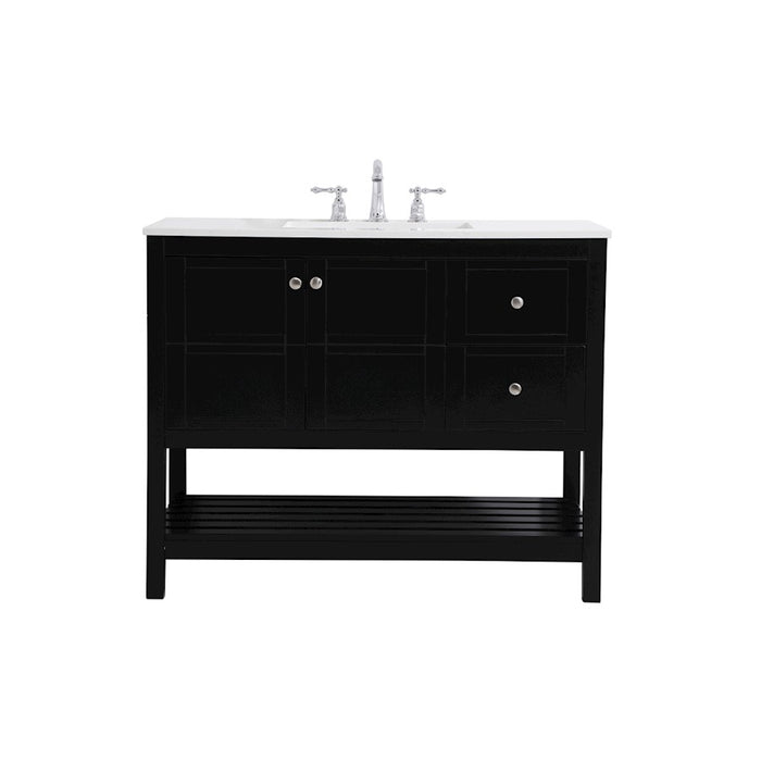 Elegant Kitchen/Bath Theo 42" Single Bathroom Vanity, Black - VF16442BK