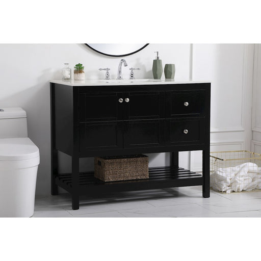 Elegant Kitchen/Bath Theo 42" Single Bathroom Vanity, Black