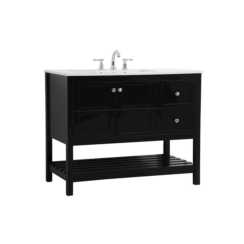 Elegant Kitchen/Bath Theo 42" Single Bathroom Vanity, Black
