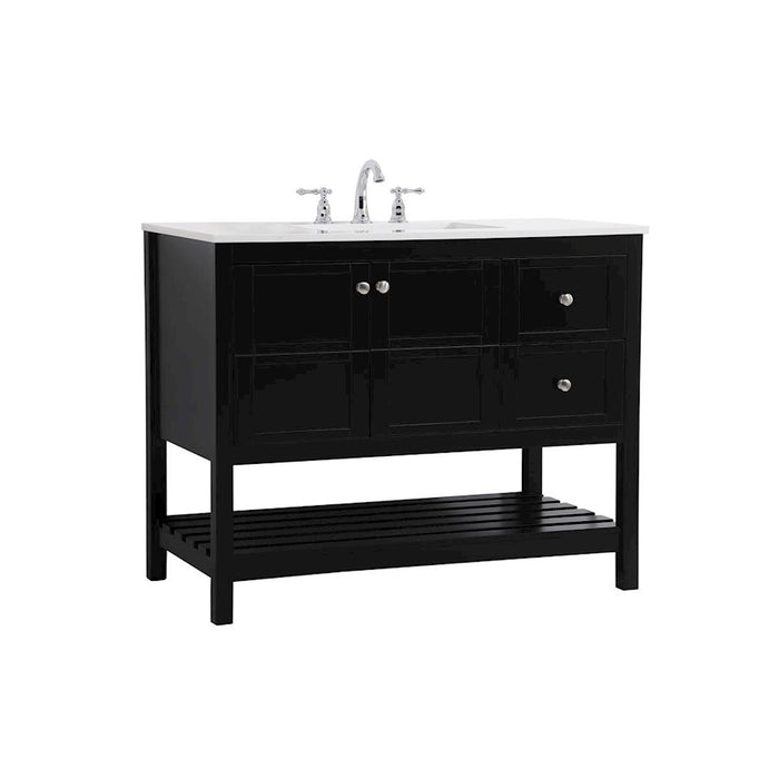 Elegant Kitchen/Bath Theo 42" Single Bathroom Vanity, Black
