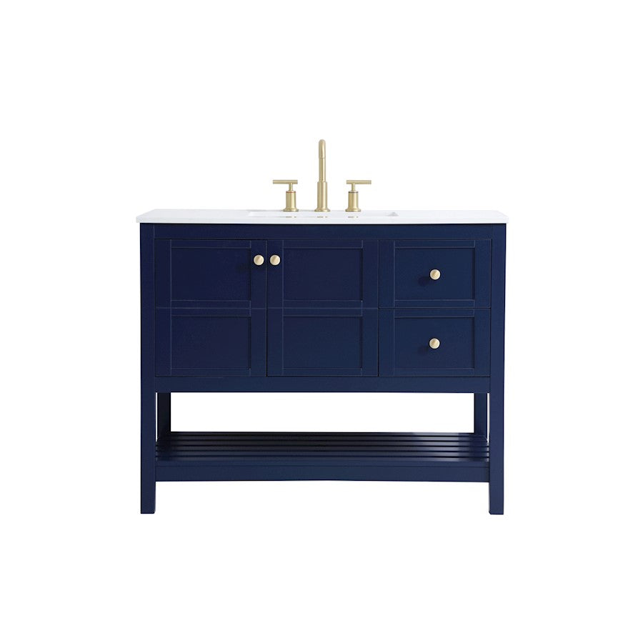 Elegant Kitchen/Bath Theo 42" Single Bathroom Vanity, Blue - VF16442BL