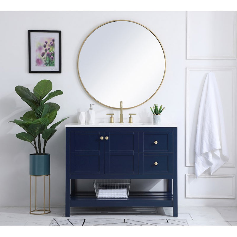 Elegant Kitchen/Bath Theo 42" Single Bathroom Vanity, Blue