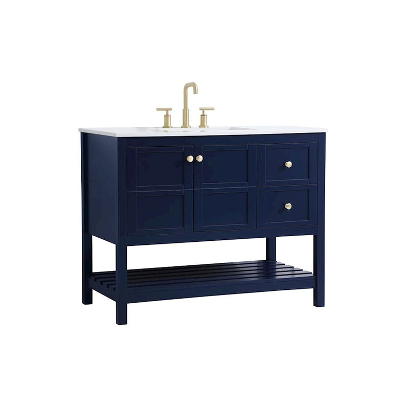Elegant Kitchen/Bath Theo 42" Single Bathroom Vanity, Blue