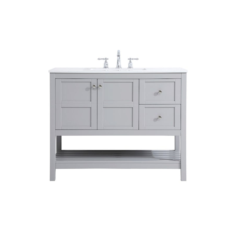 Elegant Kitchen/Bath Theo 42" Single Bathroom Vanity, Gray - VF16442GR