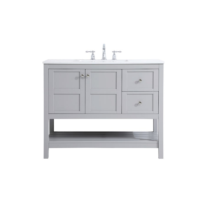 Elegant Kitchen/Bath Theo 42" Single Bathroom Vanity, Gray - VF16442GR