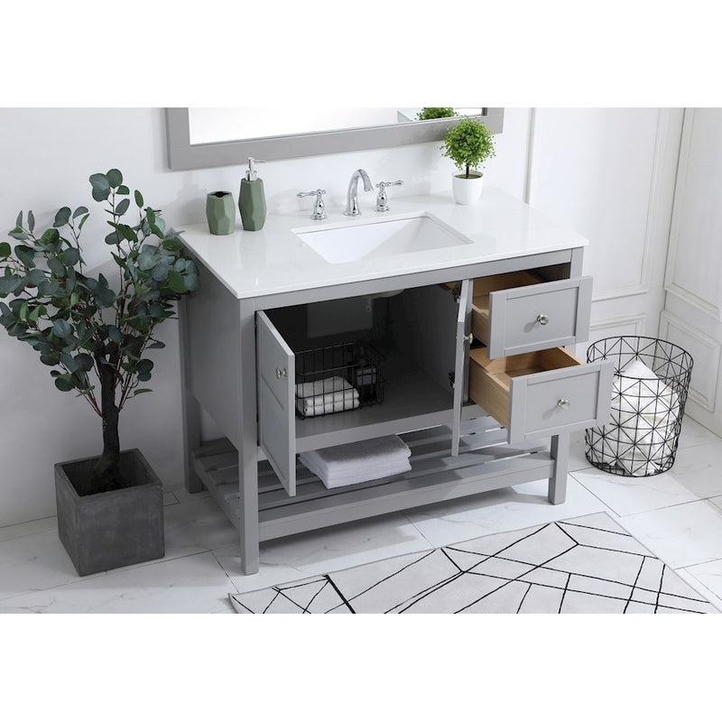 Elegant Kitchen/Bath Theo 42" Single Bathroom Vanity, Gray
