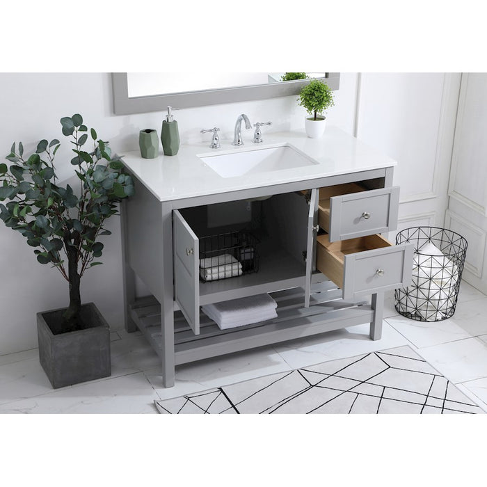 Elegant Kitchen/Bath Theo 42" Single Bathroom Vanity, Gray
