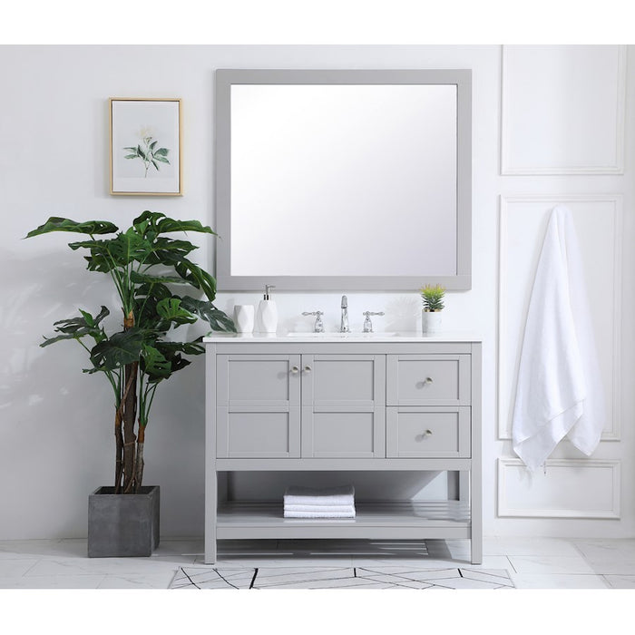 Elegant Kitchen/Bath Theo 42" Single Bathroom Vanity, Gray