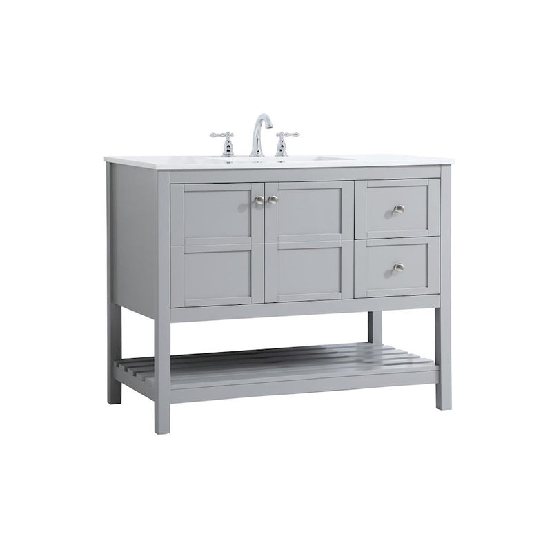 Elegant Kitchen/Bath Theo 42" Single Bathroom Vanity, Gray