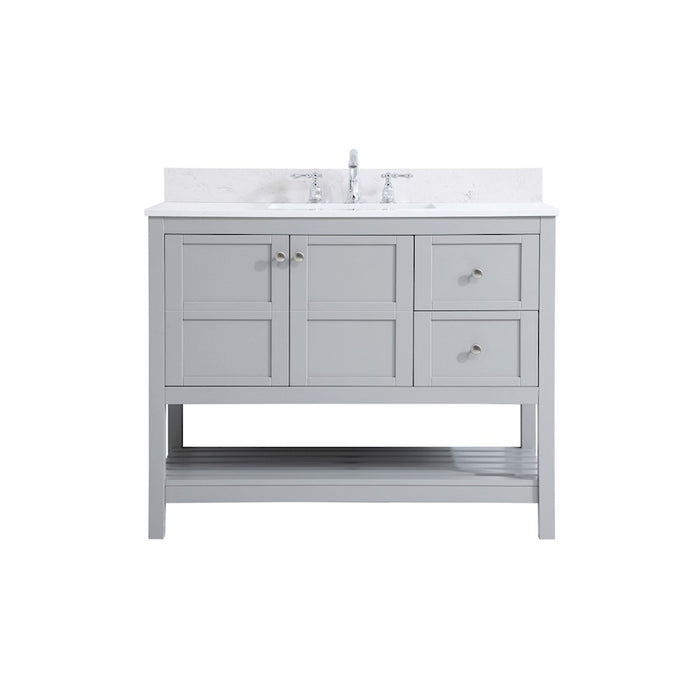 Elegant Theo 42" Single Bathroom Vanity, Gray/Backsplash - VF16442GR-BS