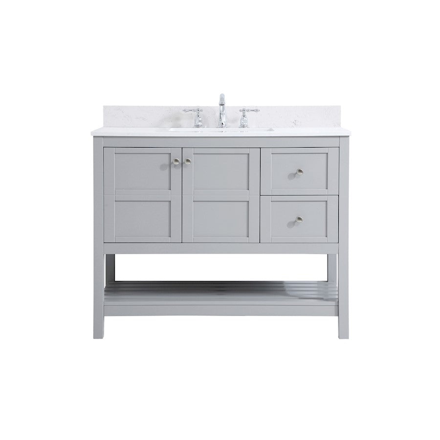 Elegant Theo 42" Single Bathroom Vanity, Gray/Backsplash - VF16442GR-BS