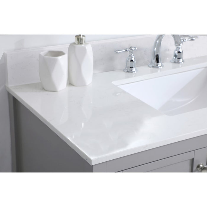 Elegant Theo 42" Single Bathroom Vanity, Gray/Backsplash