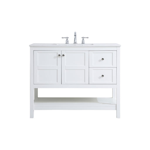 Elegant Kitchen/Bath Theo 42" Single Bathroom Vanity, White - VF16442WH