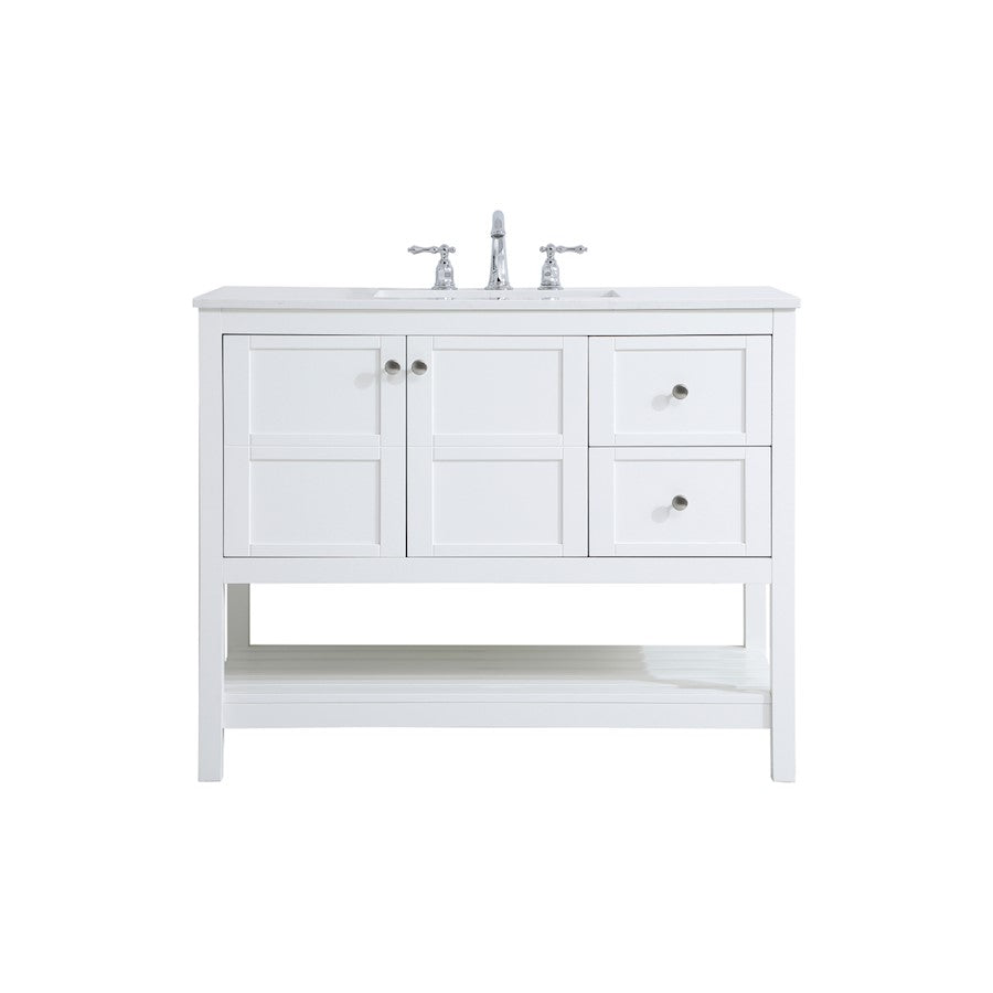 Elegant Kitchen/Bath Theo 42" Single Bathroom Vanity, White - VF16442WH