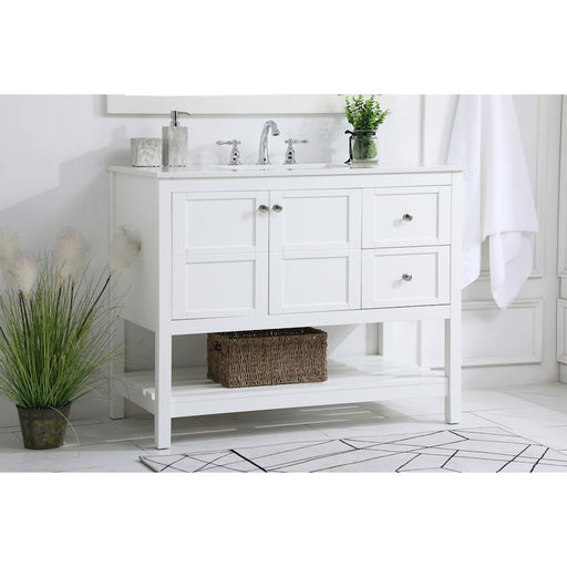 Elegant Kitchen/Bath Theo 42" Single Bathroom Vanity, White