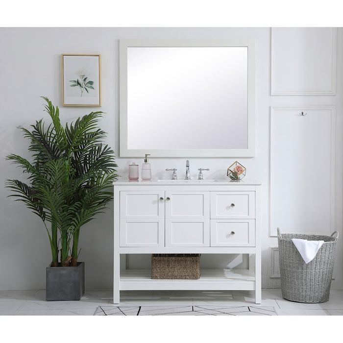 Elegant Kitchen/Bath Theo 42" Single Bathroom Vanity, White