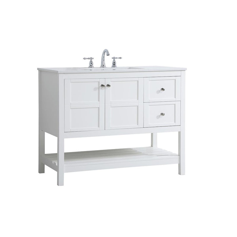 Elegant Kitchen/Bath Theo 42" Single Bathroom Vanity, White